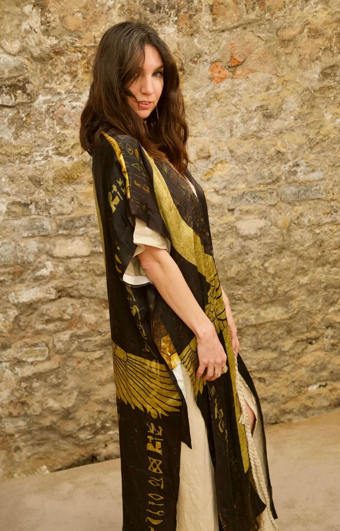 Ankh Codes Black - Silk Kimono - Image 18