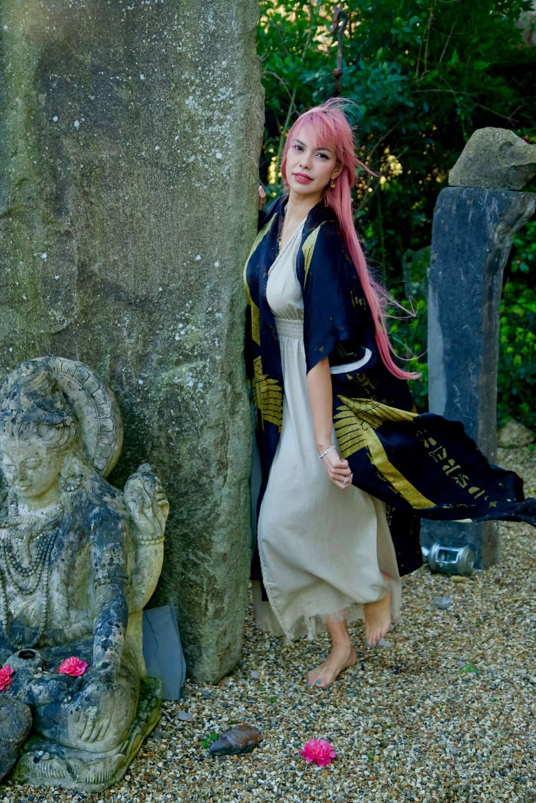 Ankh Codes Black - Silk Kimono - Image 8