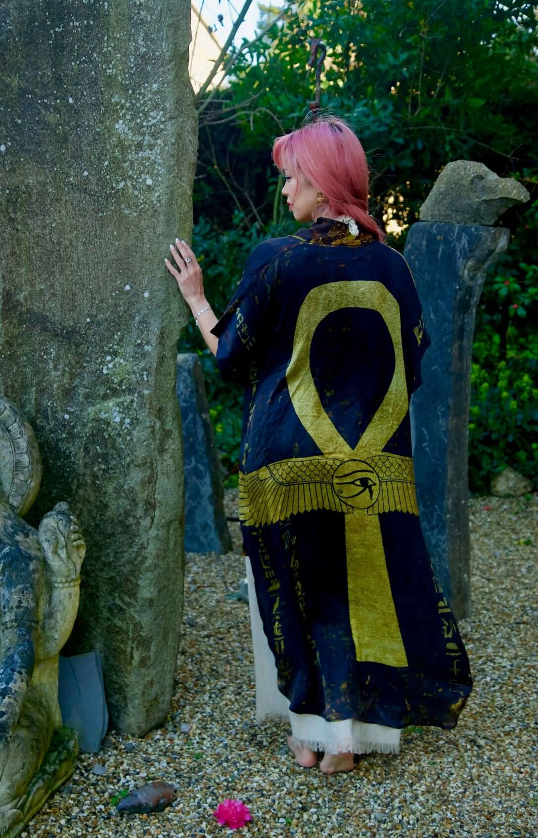 Ankh Codes Black - Silk Kimono - Image 7