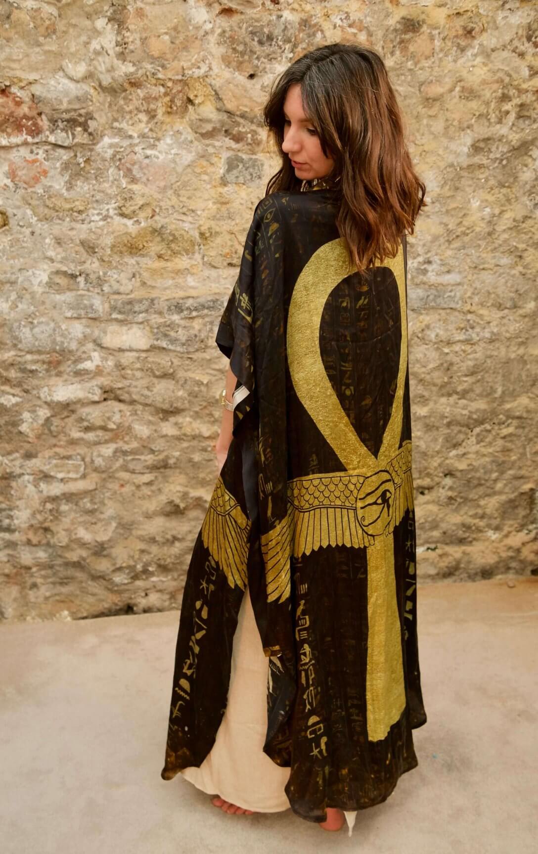 Ankh Codes Black - Silk Kimono - Image 16