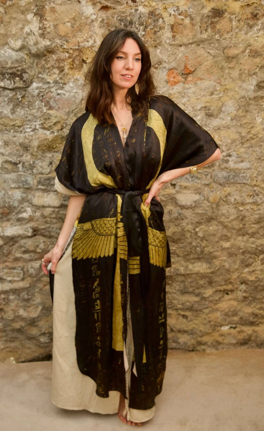 Ankh Codes Black - Silk Kimono - Image 15
