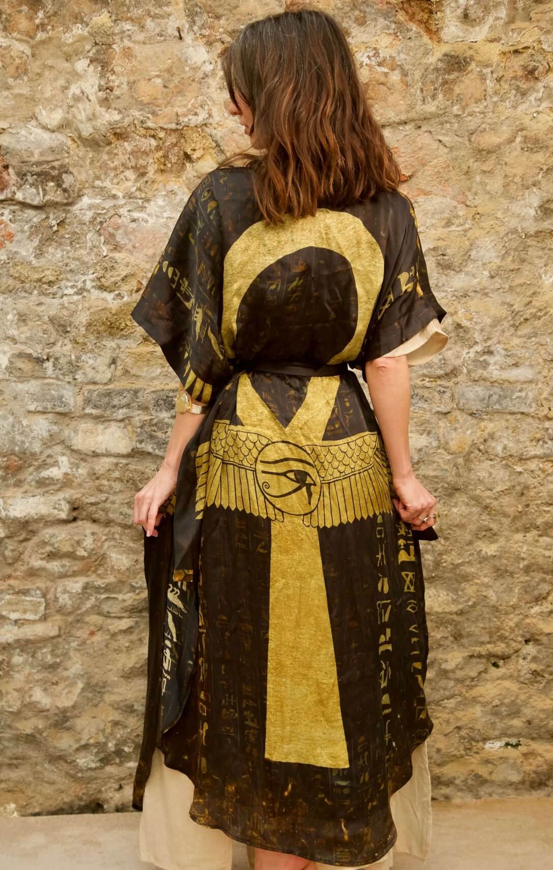 Ankh Codes Black - Silk Kimono - Image 14
