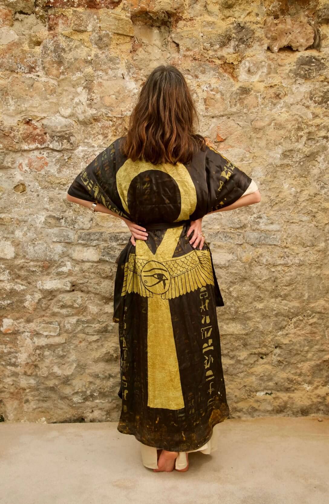 Ankh Codes Black - Silk Kimono - Image 13