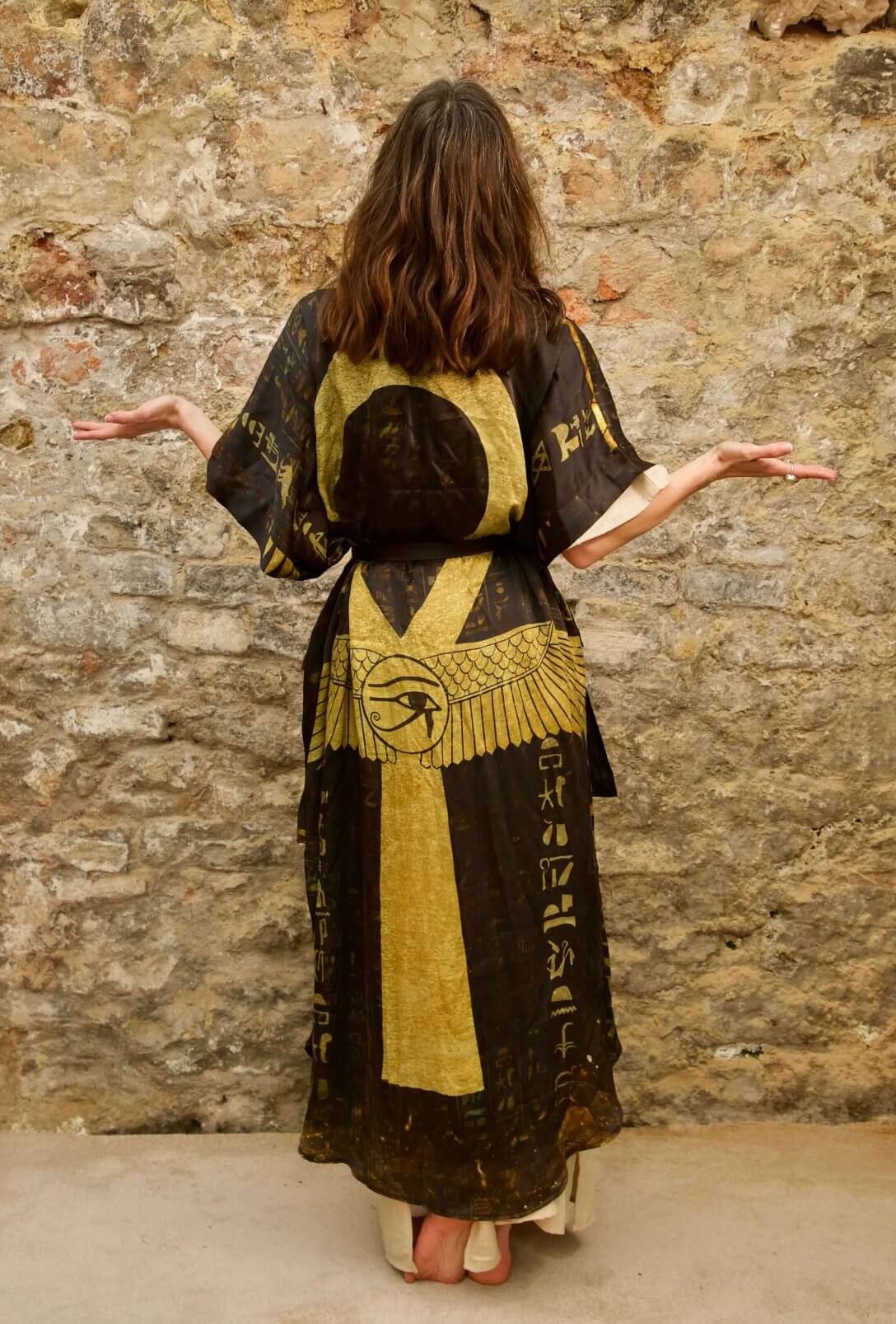 Ankh Codes Black - Silk Kimono - Image 12