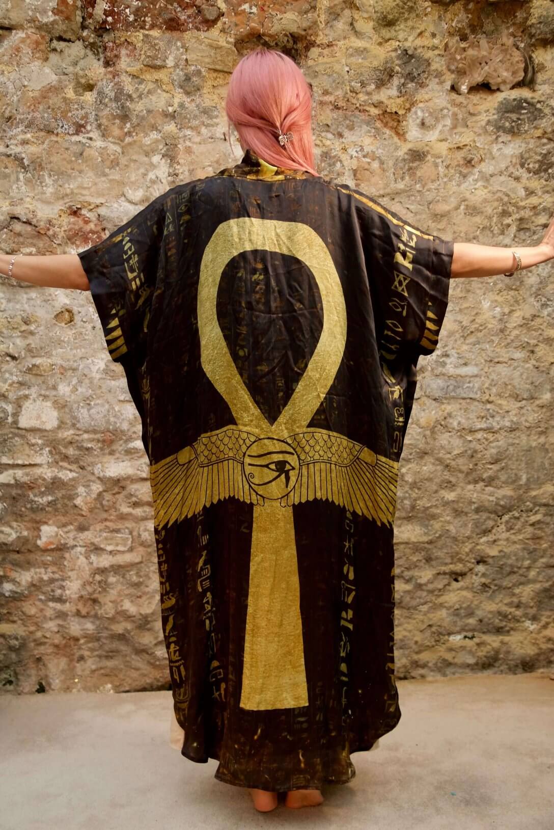 Ankh Codes Black - Silk Kimono - Image 10