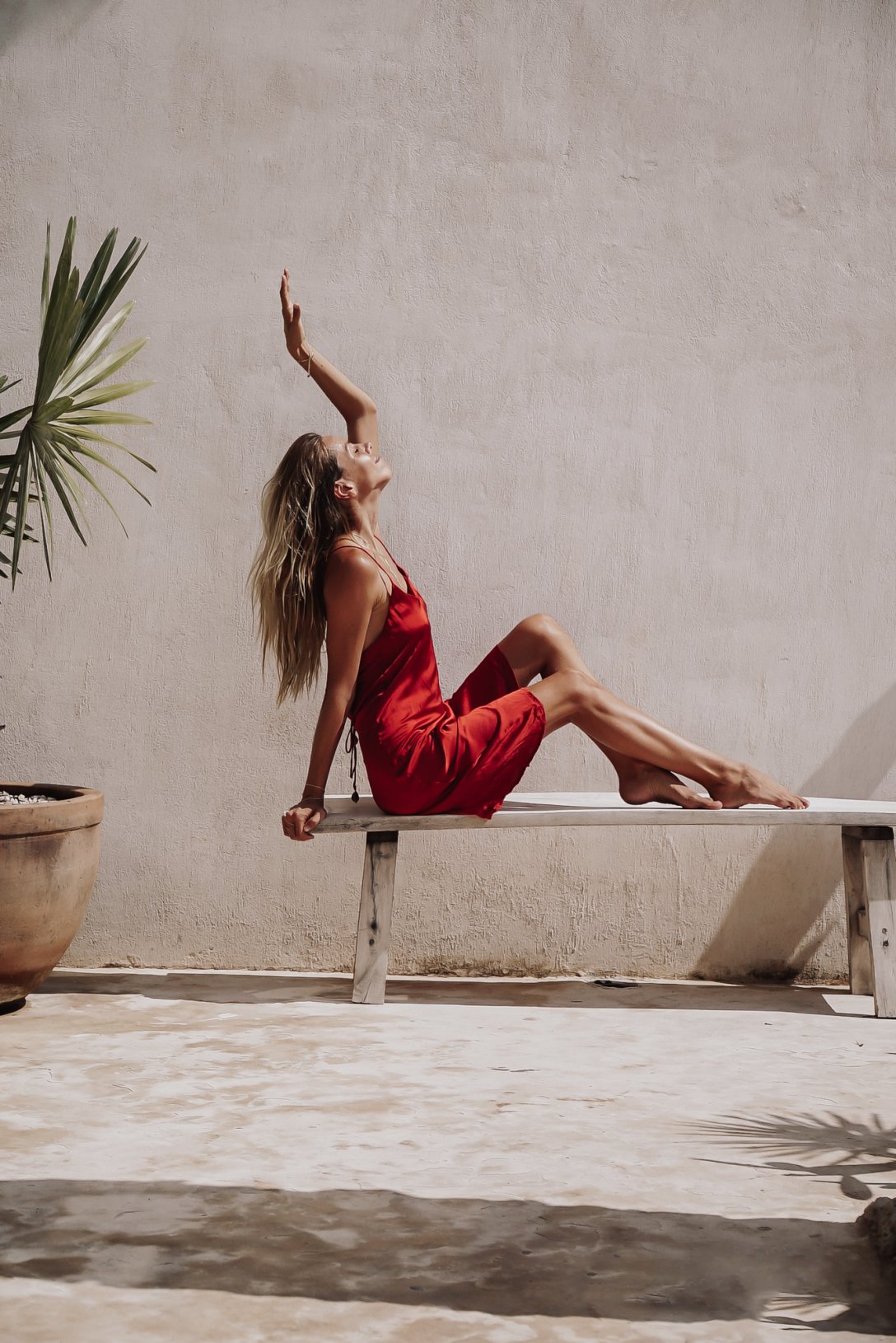 Elegance Ruby Red - Silk Dress - Image 2