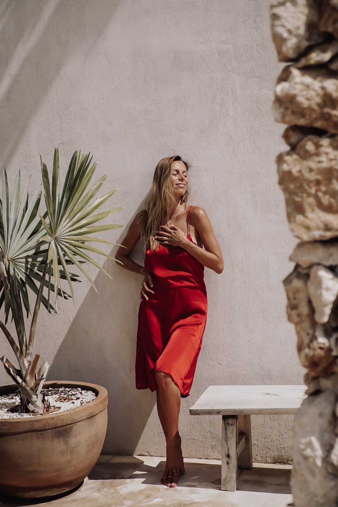 Elegance Ruby Red - Silk Dress - Image 10