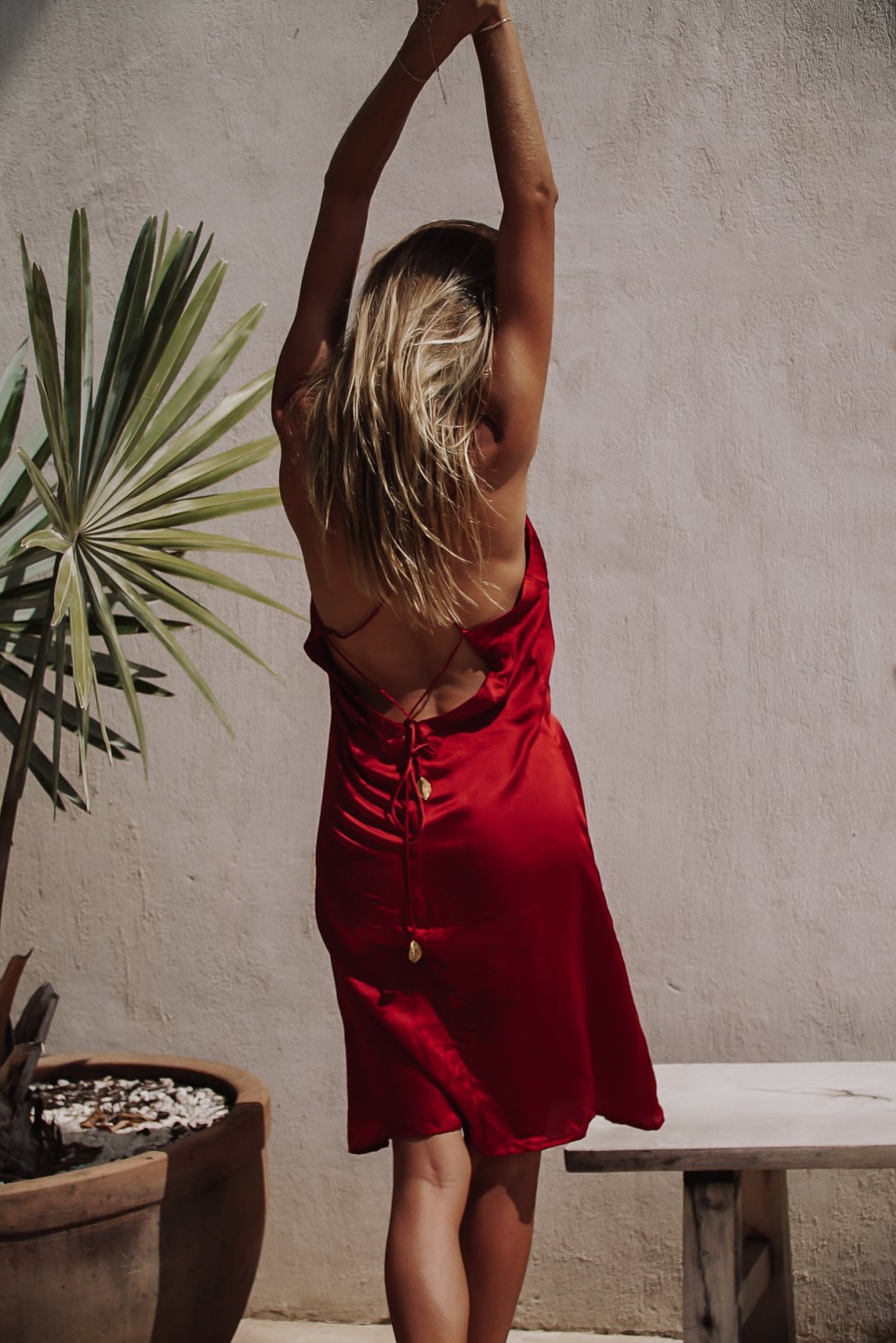 Elegance Ruby Red - Silk Dress - Image 7