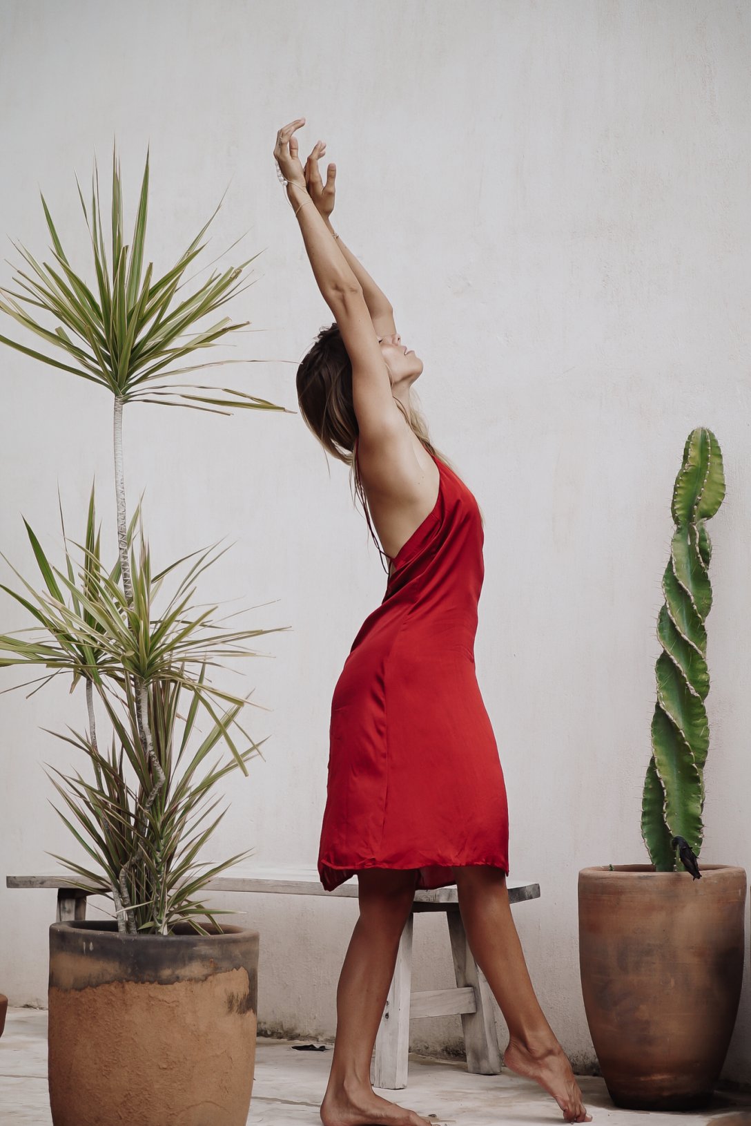 Elegance Ruby Red - Silk Dress - Image 4