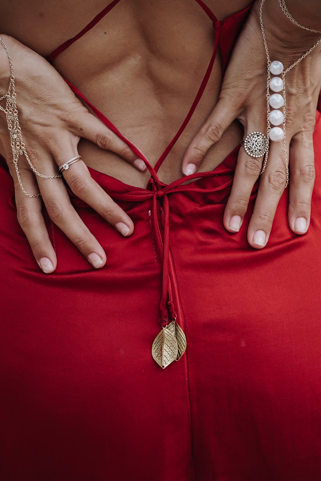 Elegance Ruby Red - Silk Dress - Image 3