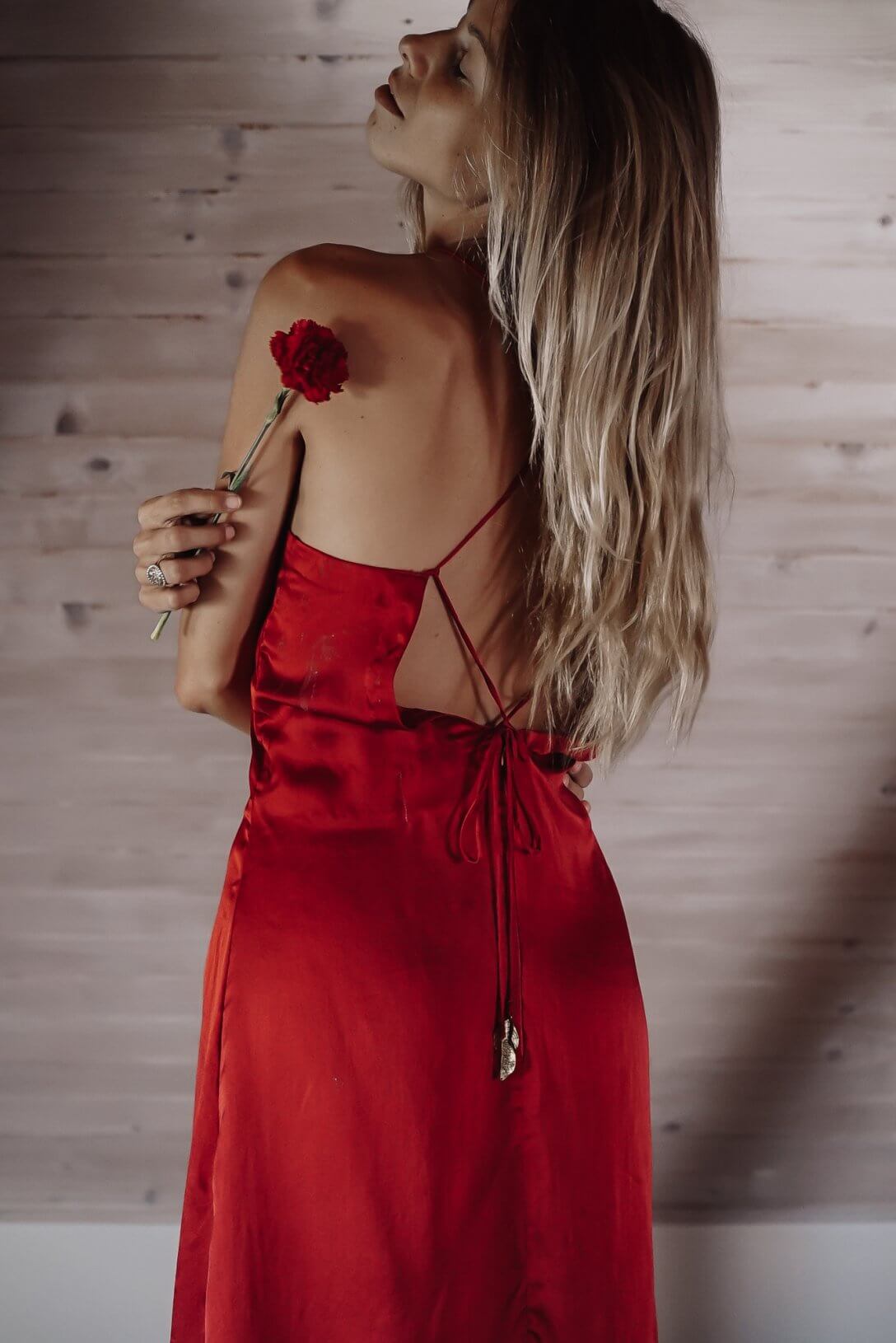 Elegance Ruby Red - Silk Dress - Image 9