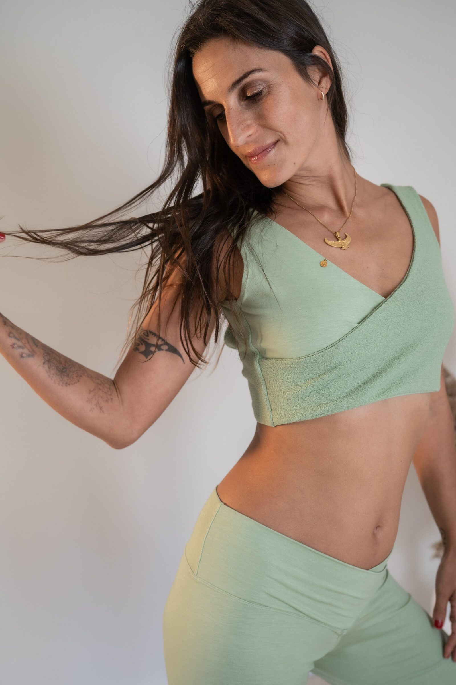Lotus Yoga Top Mint - Nettle Fibre