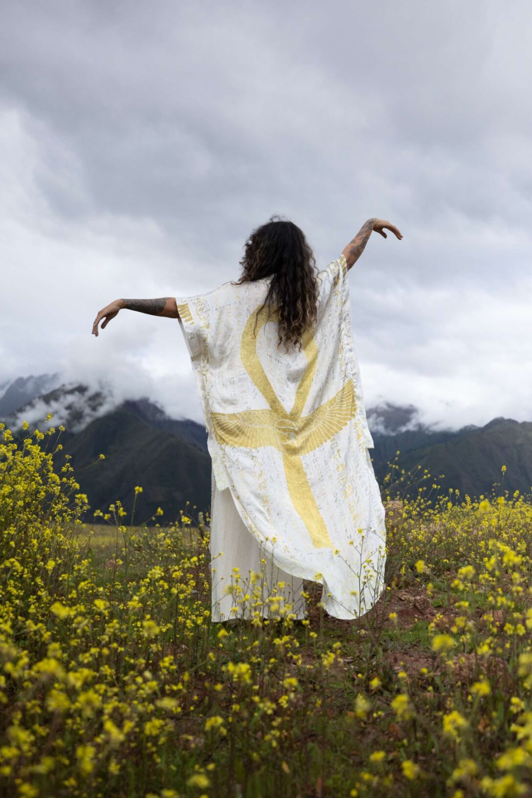 PRE ORDER – Ankh Codes White - Silk Kimono