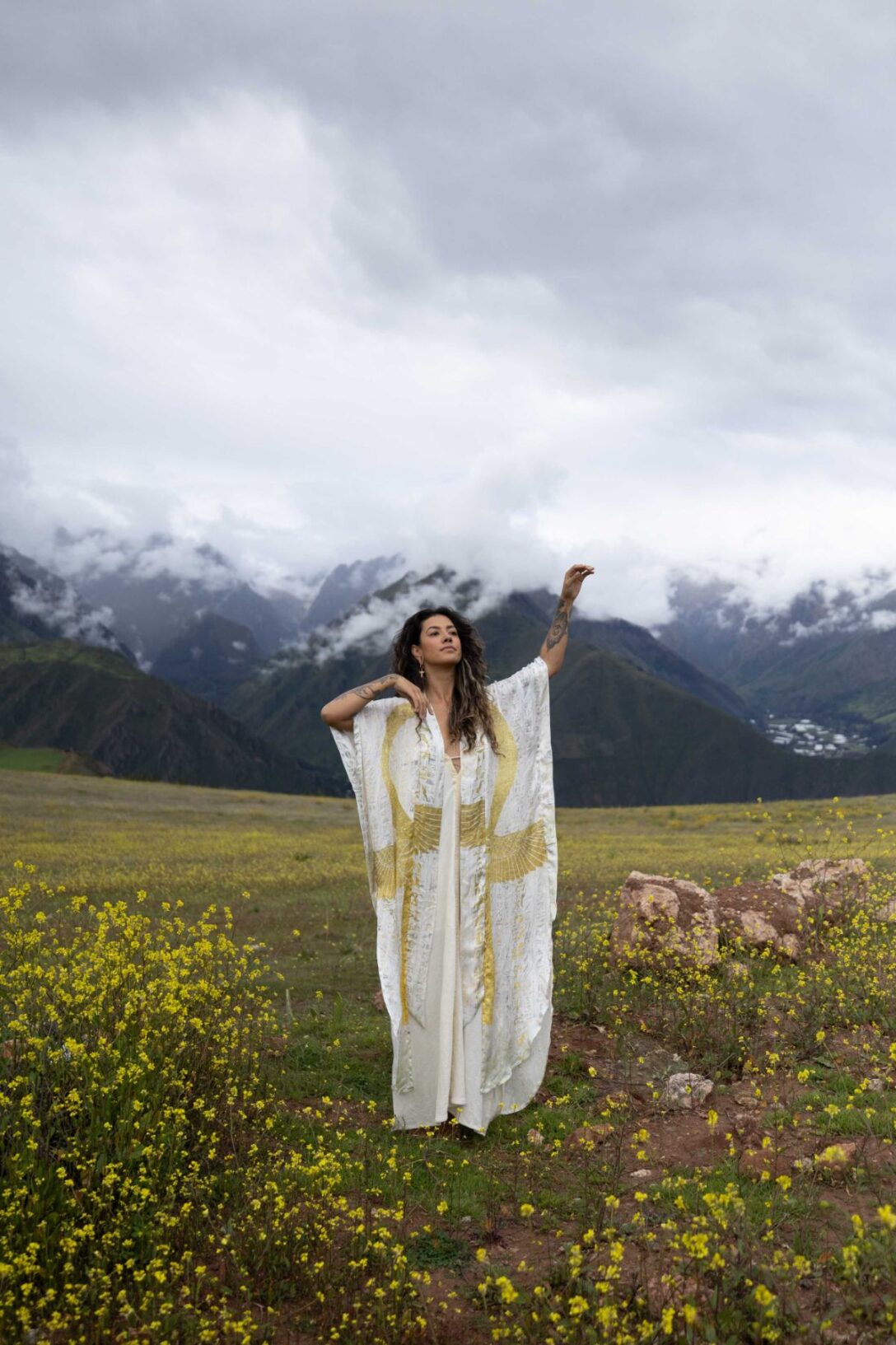 PRE ORDER – Ankh Codes White - Silk Kimono - Image 6