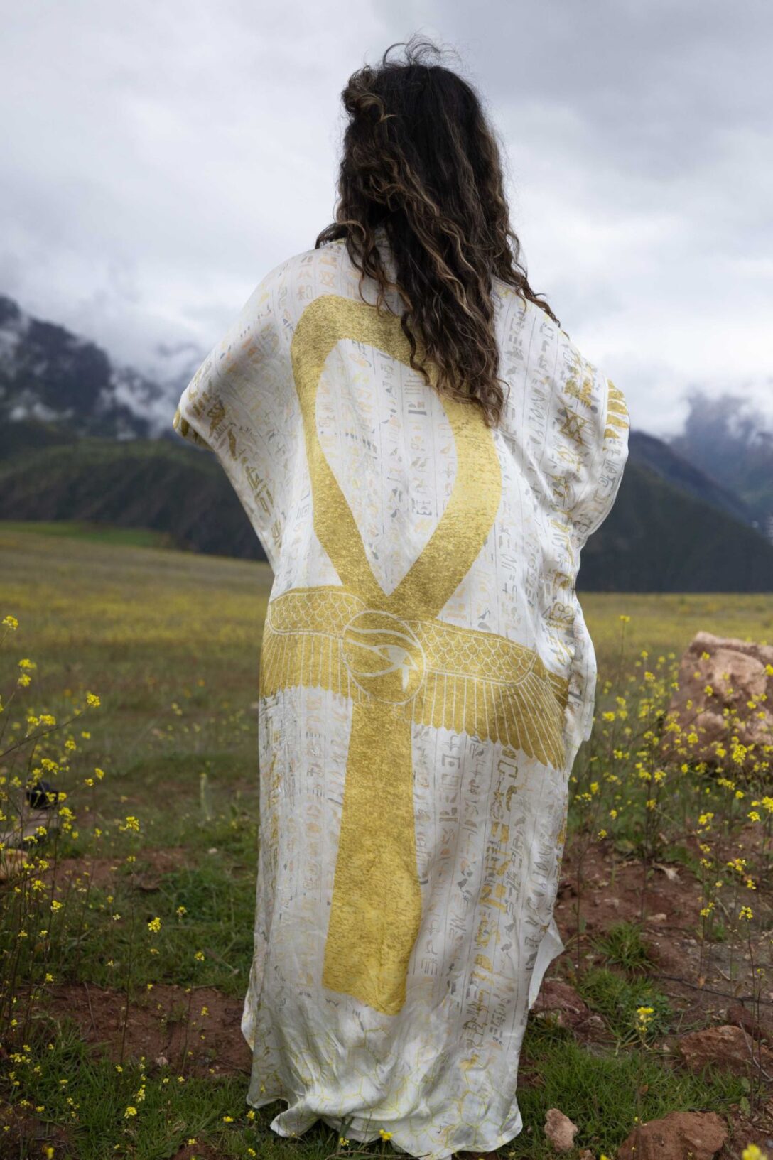 PRE ORDER – Ankh Codes White - Silk Kimono - Image 11