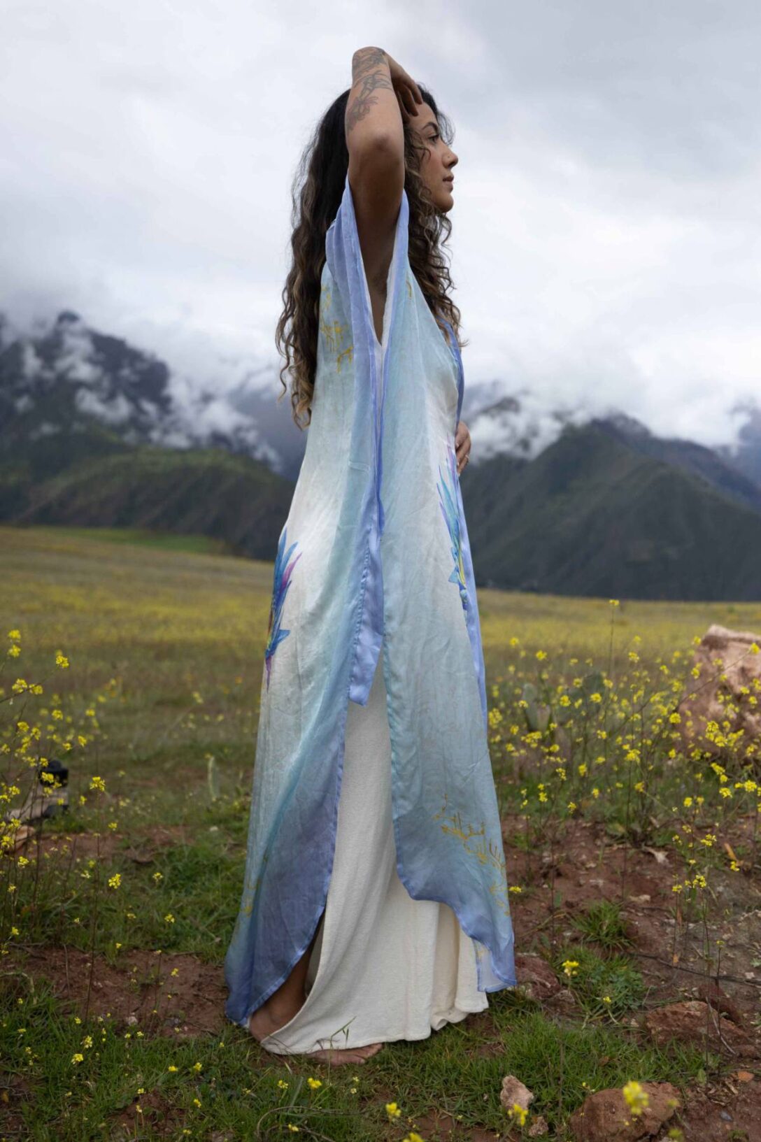 PRE ORDER – Blue Lotus Priestess - Silk Kimono - Image 9